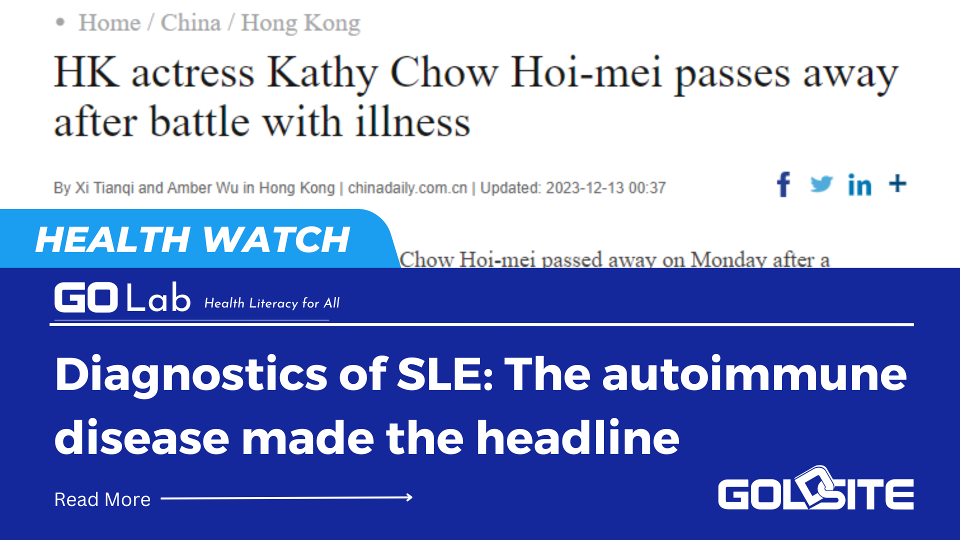 Diagnostics for SLE: The Autoimmune Disease Made The Headline