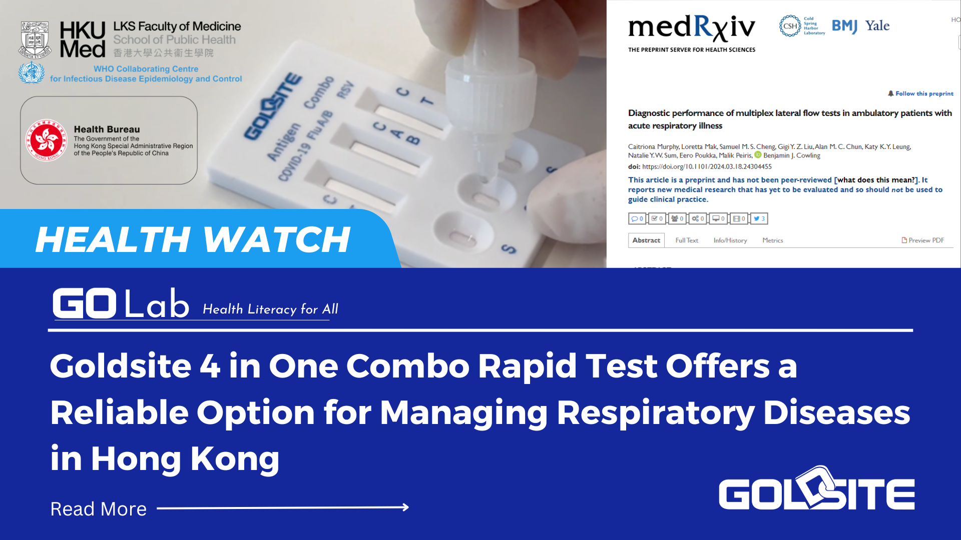Goldsite 4 in One Combo Rapid Test Offers a Reliable Option for Managing Respiratory Diseases in Hong Kong